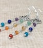 Chakra semi precious gemstone bead and lotus flower earrings - Image 5