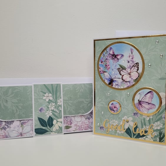 Good Luck Card with Verse & Matching Money Envelope, Gift Card or Voucher Holder