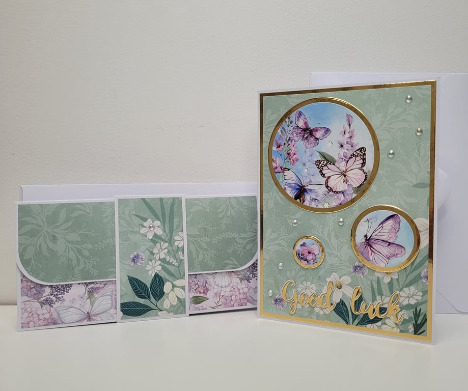 Good Luck Card with Verse & Matching Money Envelope, Gift Card or Voucher Holder