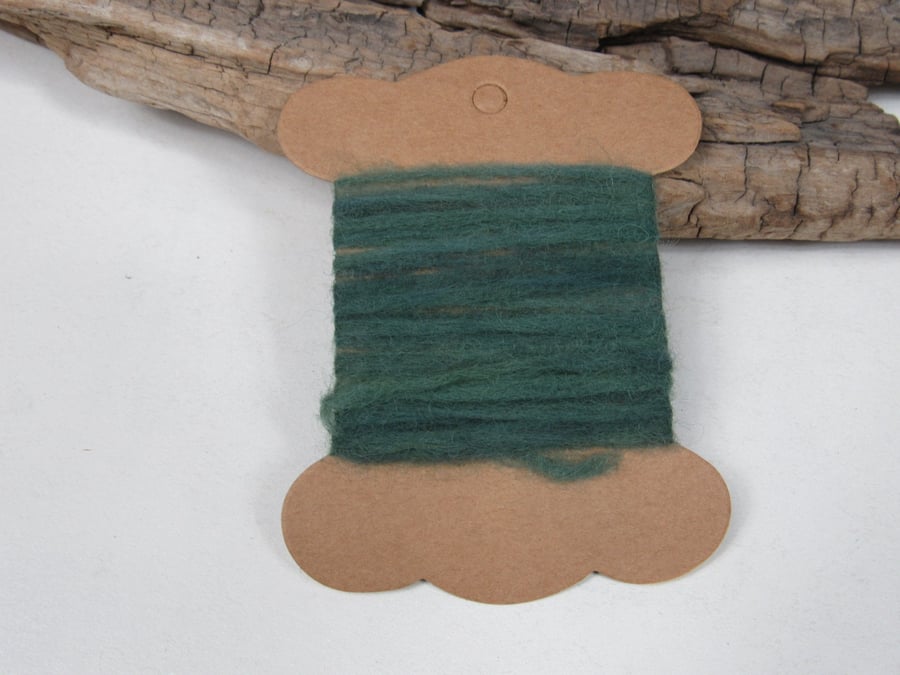 Hand Dyed Natural Dye Pure Wool Indigo Green Couching Thread