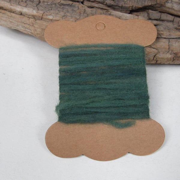 Hand Dyed Natural Dye Pure Wool Indigo Green Couching Thread