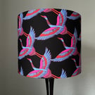 Abstract Cranes Lampshade, Blue, Red, Pink, Black