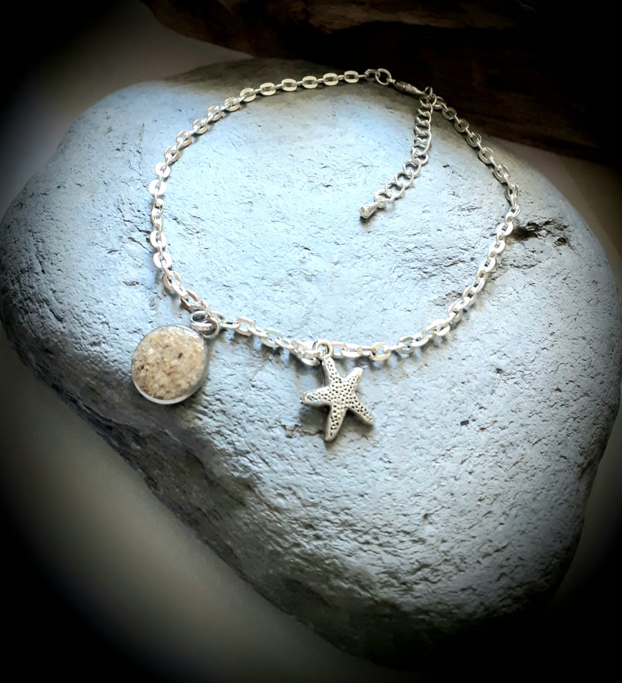 Watergate Bay beach sand filled bezel anklet 