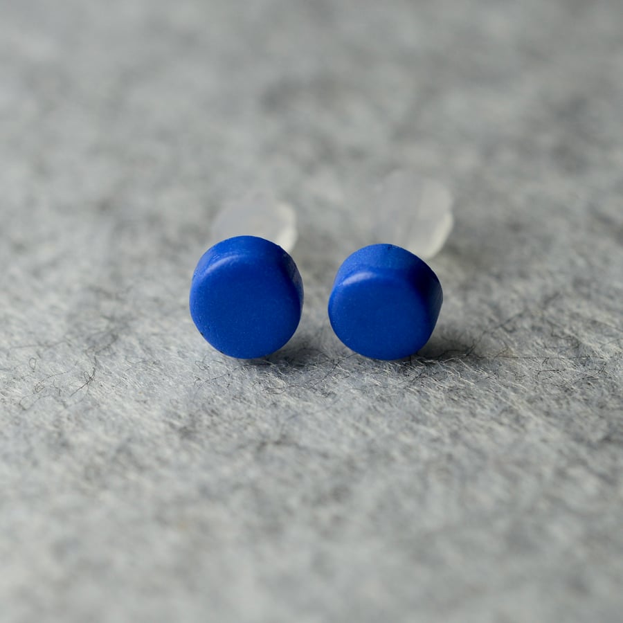 Blue Polymer Clay Earrings 