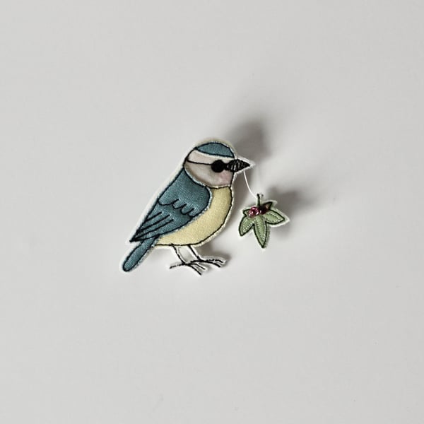 Special Order for Sue - 'Blue Tit Brooch' 
