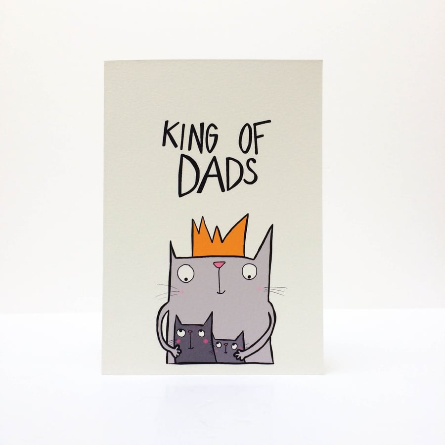 Kitty King of Dads Fathers Day Card
