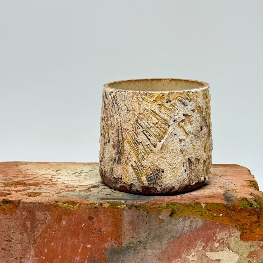 Polished edge textured tumbler. No 5