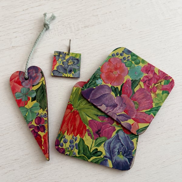 Floral decoupage gift set 