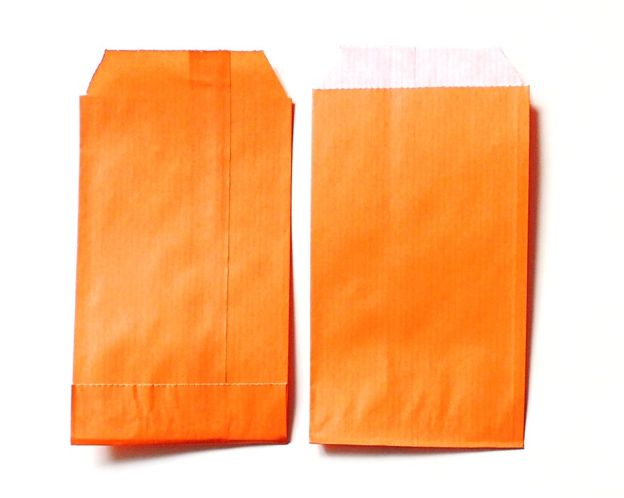 Orange Kraft Paper Bag, Pack of 20 Bags, 11cm x 7cm