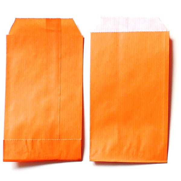 Orange Kraft Paper Bag, Pack of 20 Bags, 11cm x 7cm