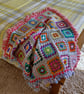 Crochet Granny Square Blanket Throw 'Happy Scrappy' - Image 5