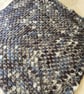 CROCHET BLANKET HANDMADE IN MULTICOLOURED BLUE YARN APPROX 30x30" or 77x77cm