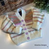 Baby Girl's Hand Knitted Cardigan  9 -18 months size