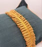 Cushion cover 18" forest green and mustard yellow with pleating.   - Image 5