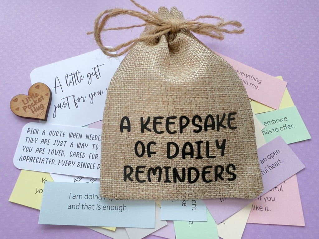 Daily Reminders Quote Keepsake, 31 Quotes, Self Care Uplifting Mental Health