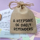 Daily Reminders Quote Keepsake, 31 Quotes, Self Care Uplifting Mental Health