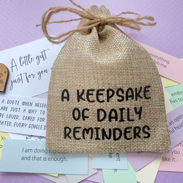 Daily Reminders Quote Keepsake, 31 Quotes, Self Care Uplifting Mental Health