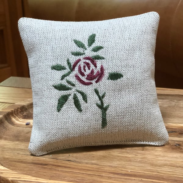 Embroidered Lavender Sachet - Rose
