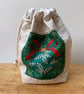 Double Sided Fabric Christmas Gift Bag – Star and Bow Bauble Motif  - Image 5