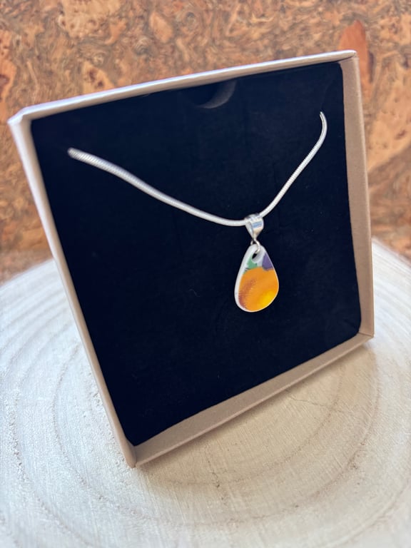 Handcrafted Ceramic Pendant One of a kind gifts Eco Friendly Gifts Silver