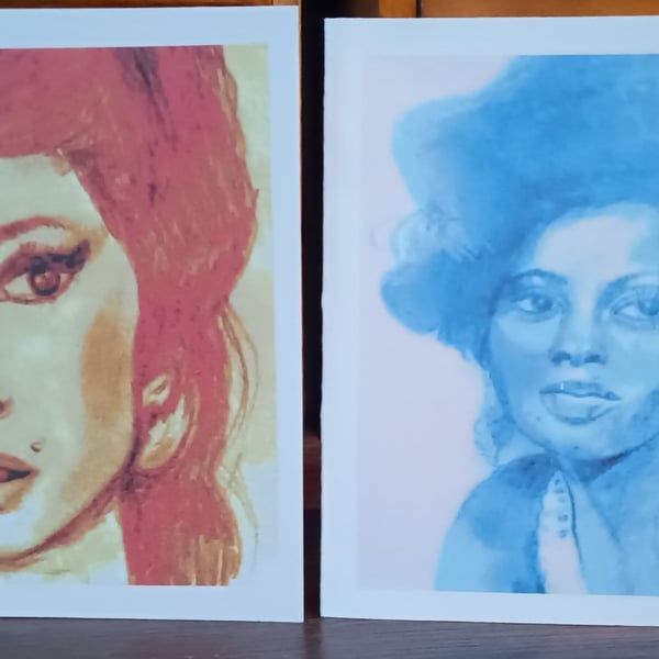 Famous Faces x 4 - Amy Winehouse, Diana Ross, Bruce Springsteen, Bob Marley