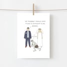 Lord of the Rings Humorous Wedding Card Funny Gollum Newlyweds LOTR Themed
