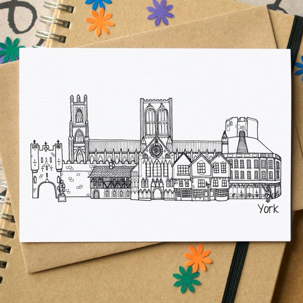 York Skyline Greetings Card
