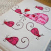 embroidered rats notebook - A6 size