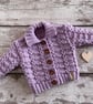 Hand Knitted Baby Girl Cardigan Set – Heather Pink 0–3 Months - Image 9