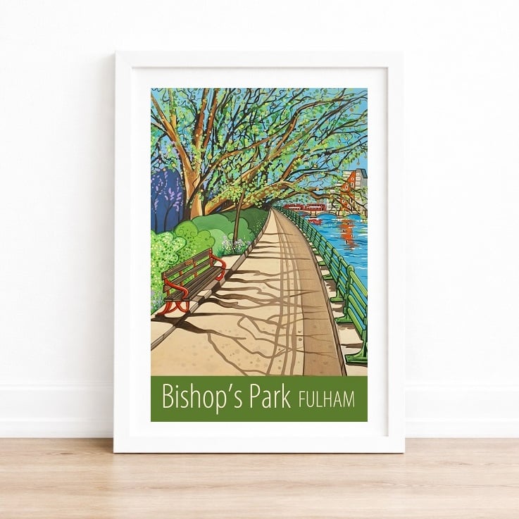 Fulham Bishop's Park travel poster print by Susie West