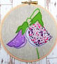 Purple sweet pea flowers. Finished embroidery, 5". - Image 2