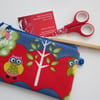 SALE Owls Make Up Bag  Pencil Case