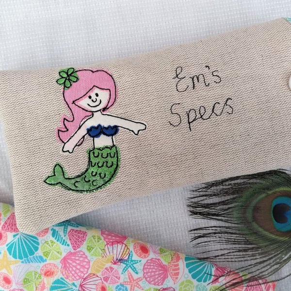 Personalised Mermaid Glasses Case - Custom Name or Wording Option girls gift