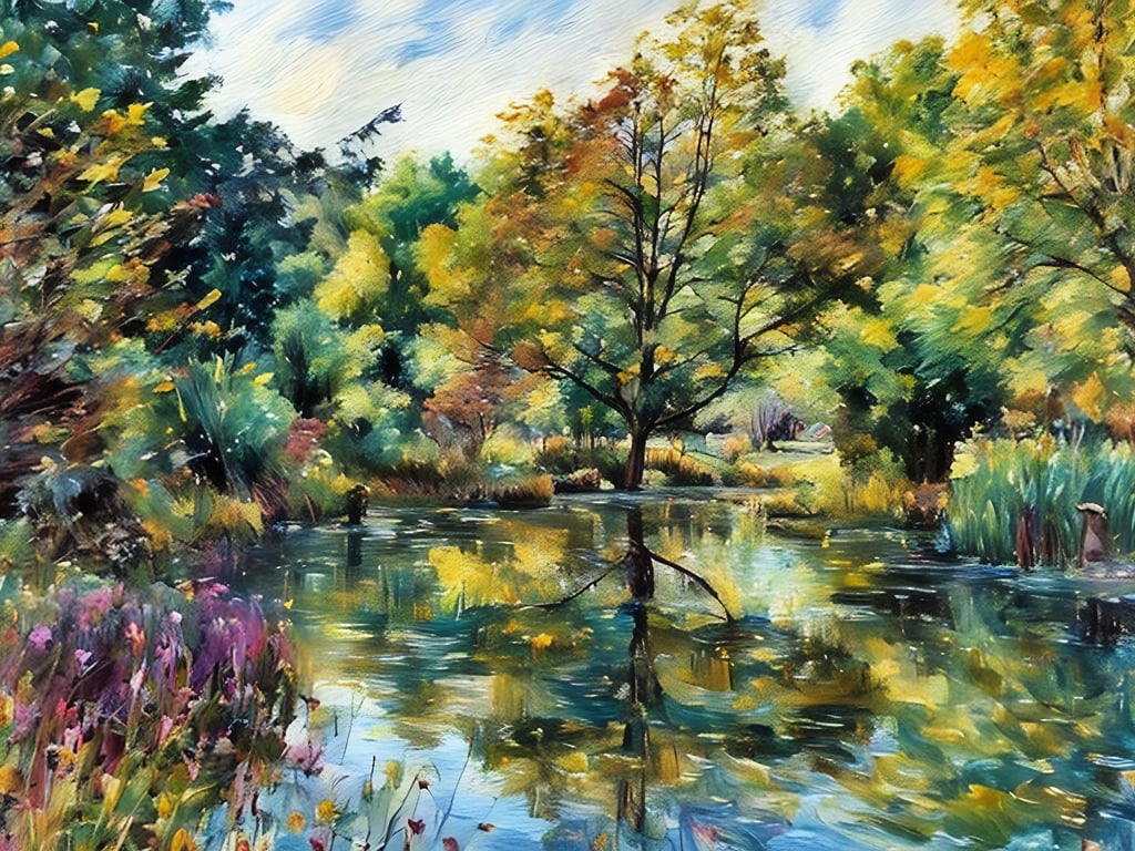 A4 Print Of Gooderstone Water Gardens Trees Norfolk