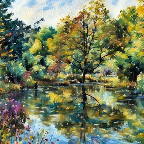 A4 Print Of Gooderstone Water Gardens Trees Norfolk