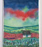 Aurora Cottage - Mixed media. Colourful. Unique. Floral. Mounted  - Image 3