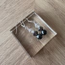 Sparkling black and silver earrings 