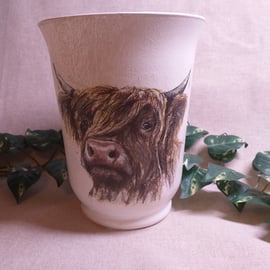 Highland Cow Vase