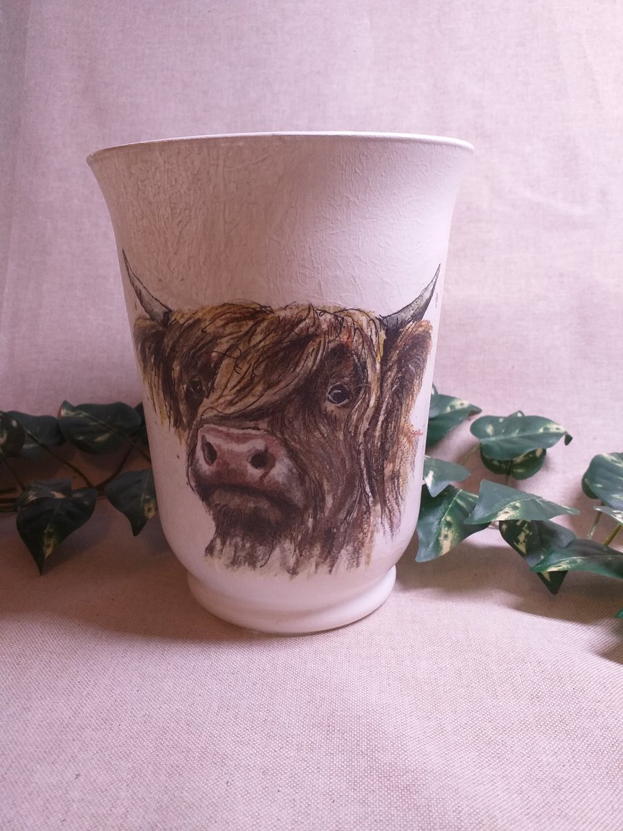 Highland Cow Vase