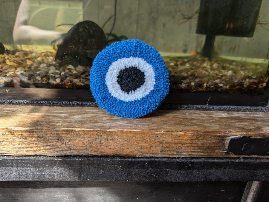 Dark Blue Nazar or Evil Eye - Mug Rug