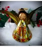 Large: Yellow Tin Angel Christmas tree topper - Image 3