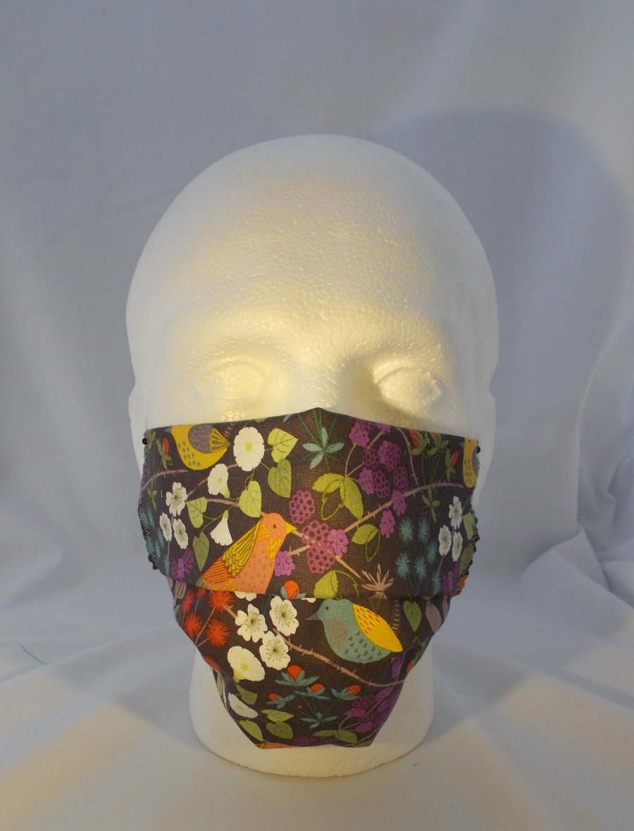Adult Fabric Face Covering - Birds 1