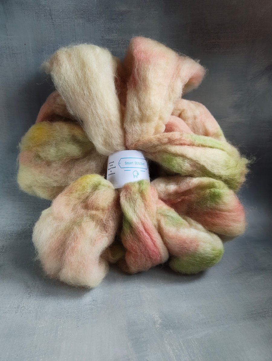 Yellow, Pink and Green British Wool Braid