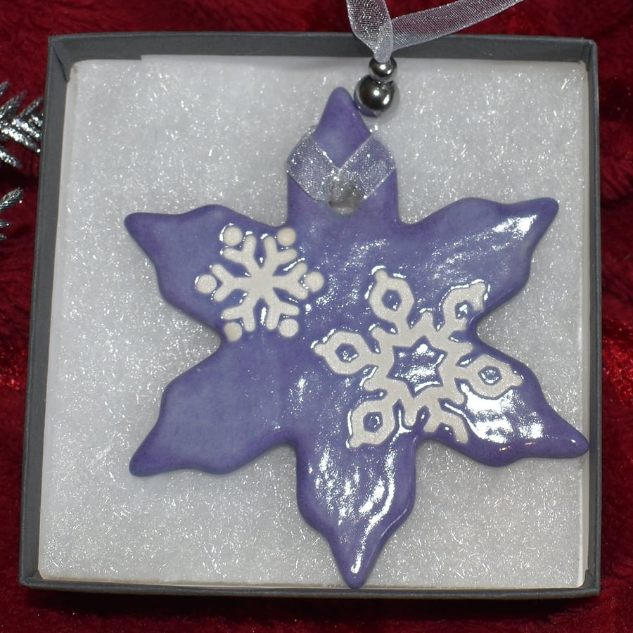 Snowflake Christmas tree decoration (Free UK postage)