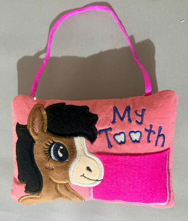  Tooth fairy Pillow, Embroidered Horse