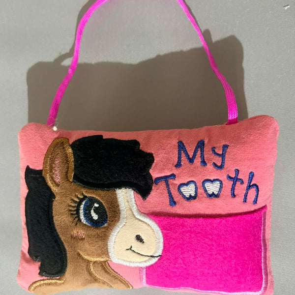  Tooth fairy Pillow, Embroidered Horse