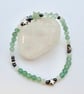 Green Aventurine Bracelet With Stars & Swarovski Crystal, Jewellery Gift For Her