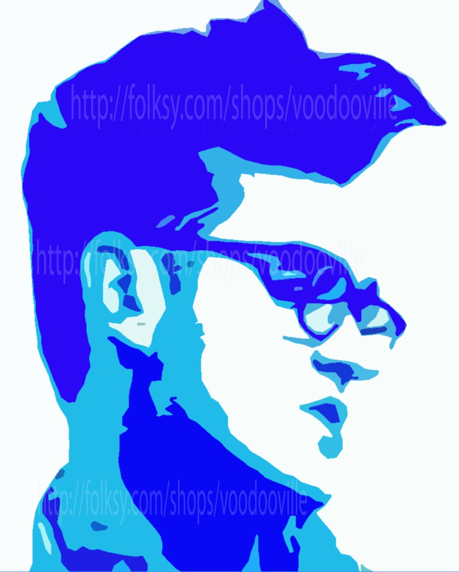 MorrisseyThe Smiths  in blue art print with free shipping