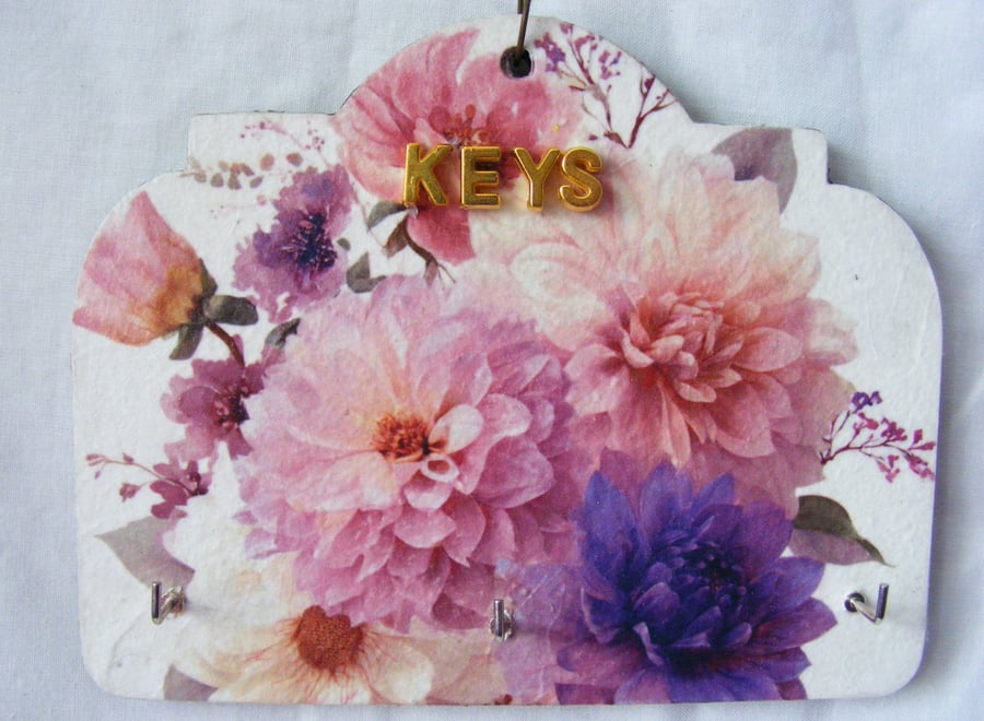 Decoupage key wall decoration.