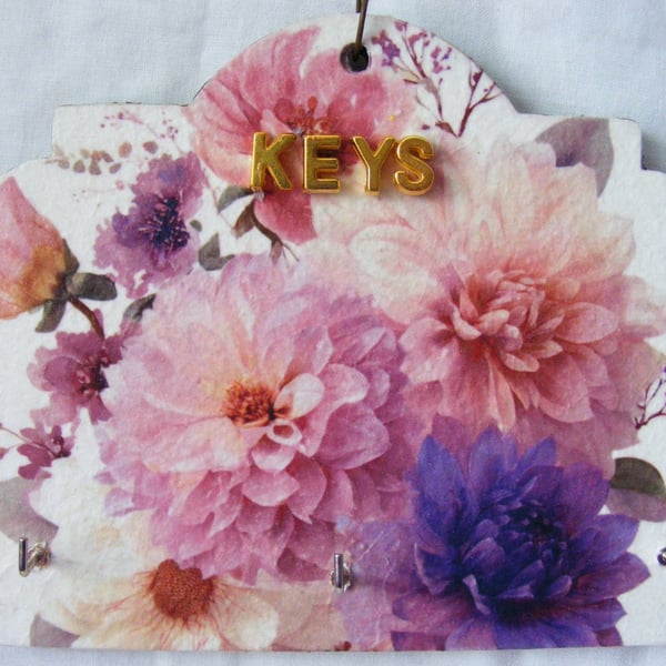 Decoupage key wall decoration.